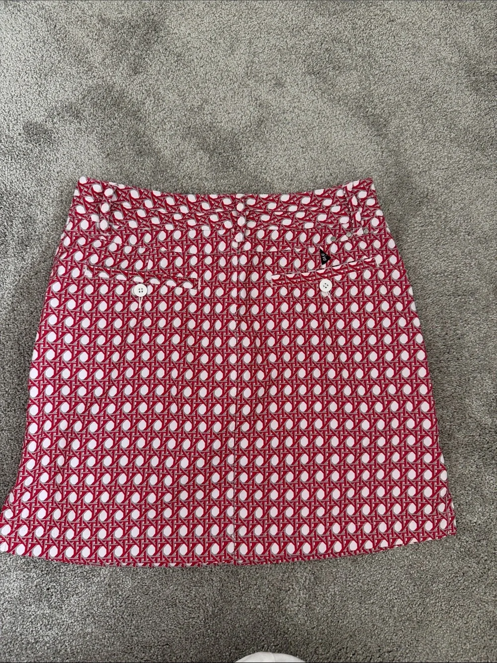 Red Patterned golf skort - Picture 2 of 5